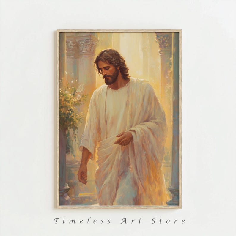 Jesus Kristus-målning | Kristen väggkonst | LDS-porträtt av Kristus | Utskrivbar bibelkonst | Digital nedladdning av Jesus bild 7