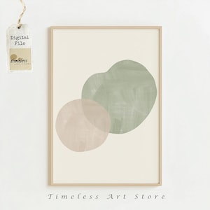 Wabi Sabi Wand Kunst | Salbeigrüne abstrakte Kunst | Minimalistische Japandi Digitaldrucke | Geometrische neutrale Wanddekor | Druckbare Kunst