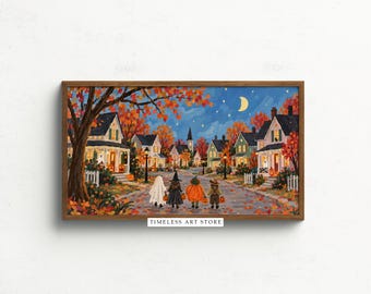 Cute Halloween Art,  Trick or Treat Art, Halloween Frame TV Art, Autumn Frame TV Art, Spooky Fall TV Digital Download