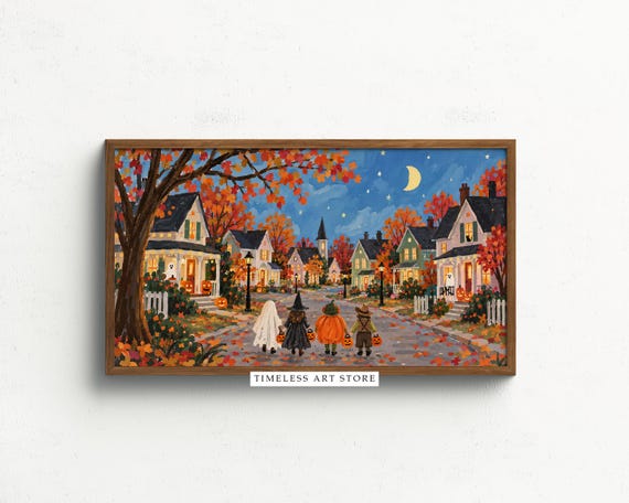 Cute Halloween Art,  Trick or Treat Art, Halloween Frame TV Art, Autumn Frame TV Art, Spooky Fall TV Digital Download