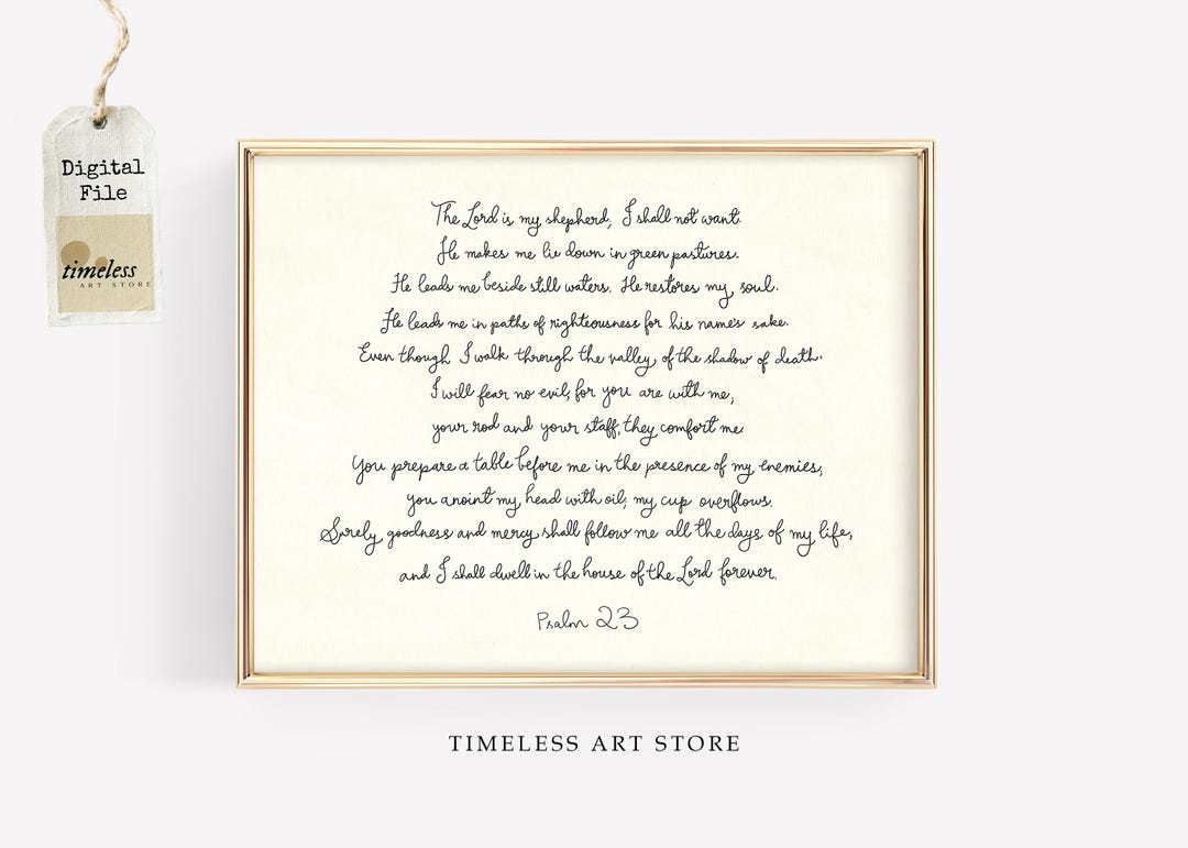Psalm 23 the Lord is My Shepherd Wall Art | Scripture Wall Art ...