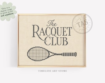 Tennis Wall Art, The Racquet Club, Digital Download