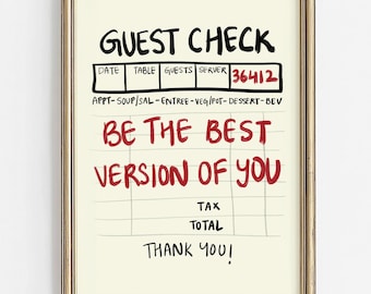 Retro Diner Guest Check Art: Motivational Print (Digital Download)