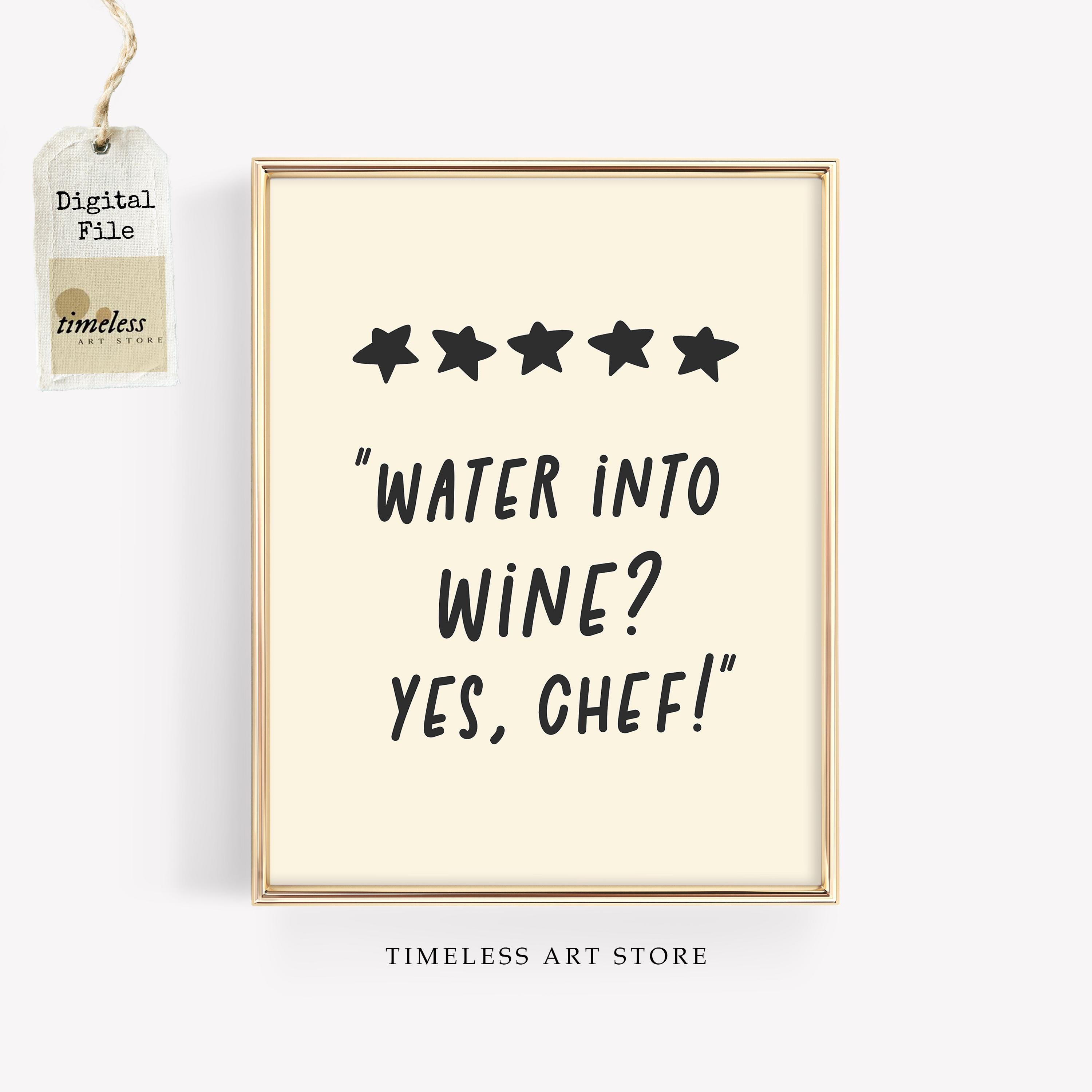 Funny Christian Wall Art | Jesus Art | Five Star Review | Water Into Wine | Modern Christian Artwork | Bible Verse Humor | Digital Download