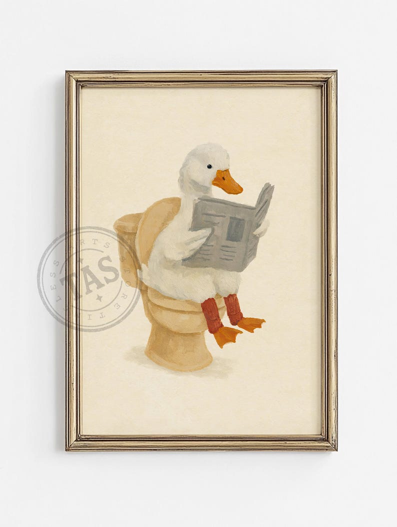 Duck Bathroom Print for Nursery | Funny Kids Bathroom Wall Art ...