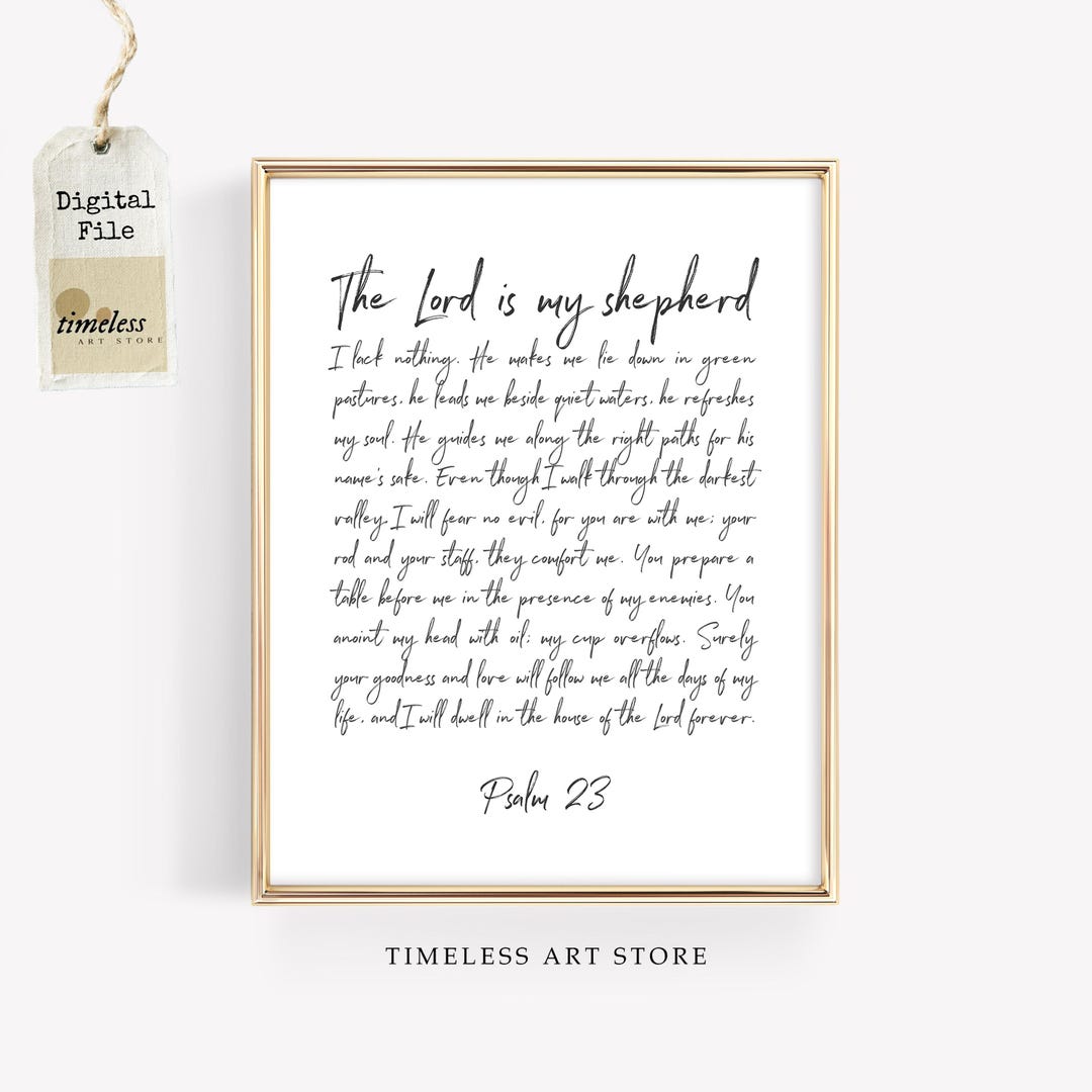 Psalm 23 the Lord is My Shepherd Wall Art | Scripture Wall Art ...