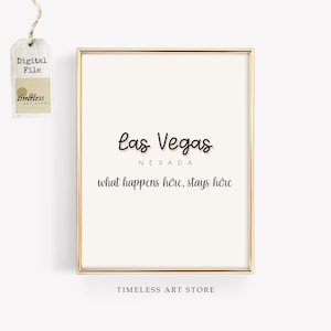 Arte de Las Vegas / Arte mural de Las Vegas / Descarga digital de Nevada / Póster minimalista de ciudad / Decoración de ciudad