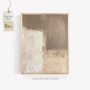 Neutral Abstract Wall Art | Beige Brown Japandi Artwork | Minimalist Modern Aesthetic Decor | Earth Tone Digital Download