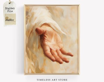Kom till mig Jesus handkonst | Guds hand kristen väggkonst | Bibelverskonstverk | Bild av Kristus | Mormonska dagböcker | Troinspirerad dekor