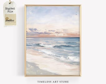 Serene Ocean Painting | Minimalist Coastal Wall Art (Digital Download)