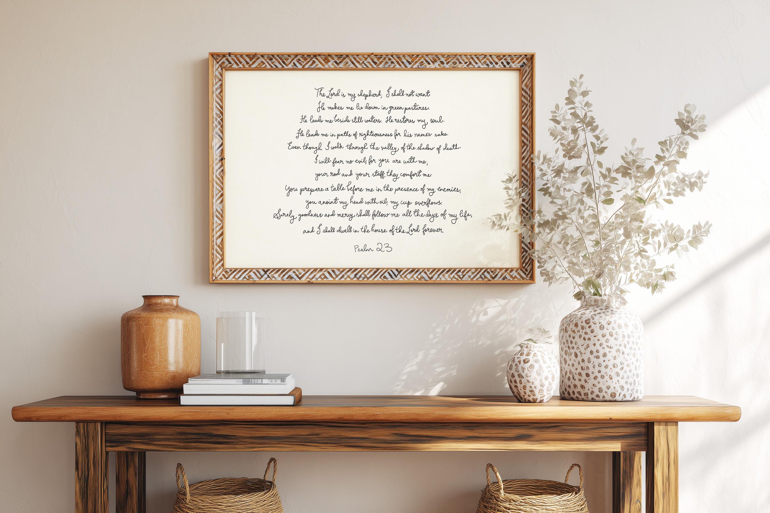 Psalm 23 the Lord is My Shepherd Wall Art | Scripture Wall Art ...
