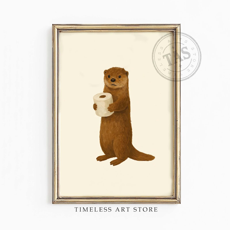 Meyl Bathroom Wall Decor Otters - Etsy UK