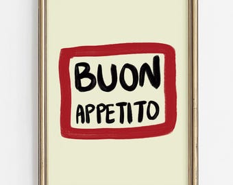 Buon Appetito Print: Italian Kitchen Retro Art (Digital Download)