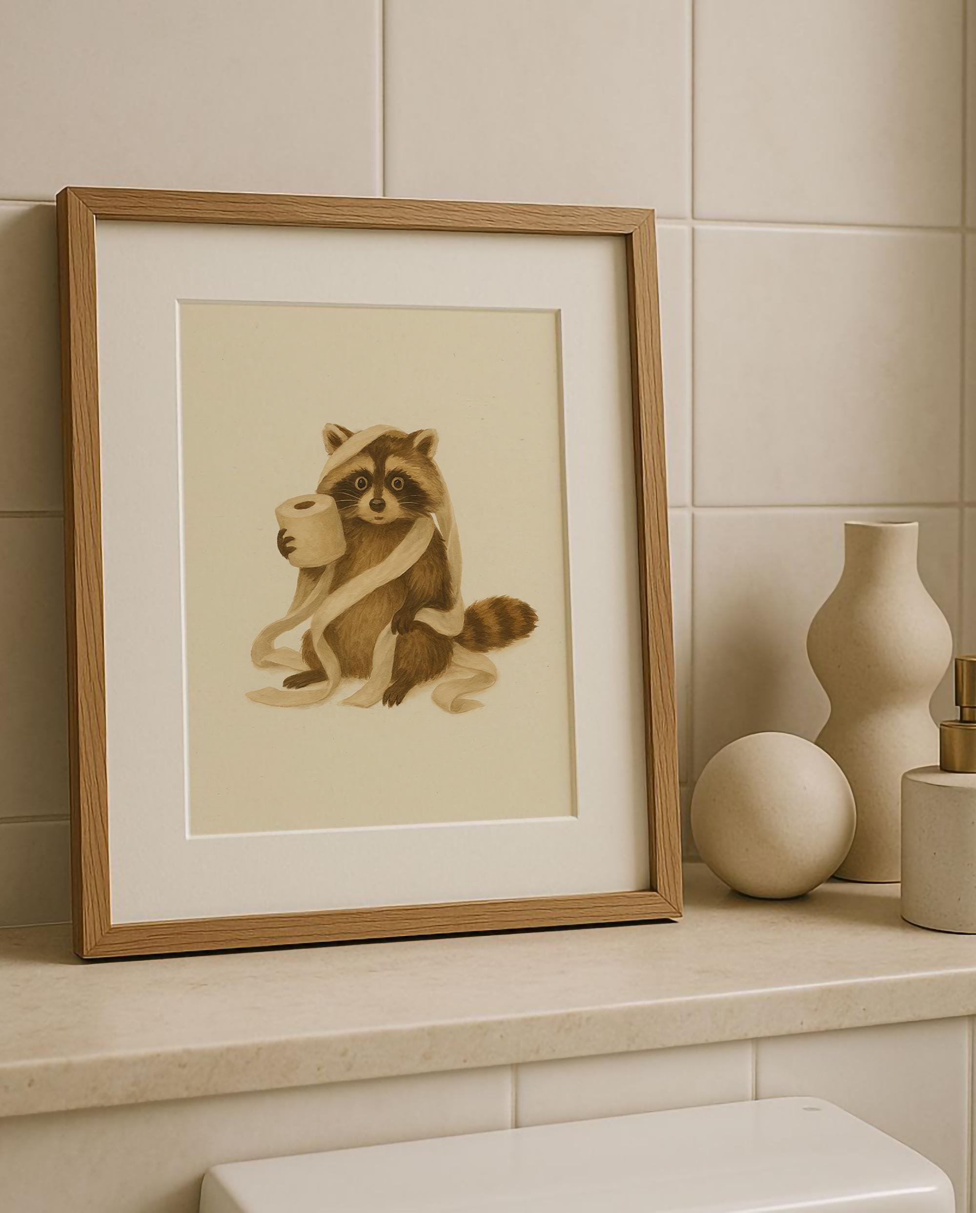 Funny Raccoon Bathroom Wall Art | Toilet Humor Digital Download ...