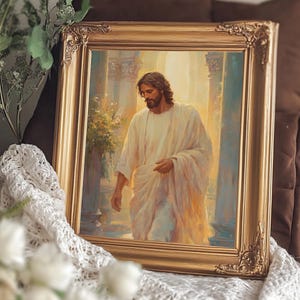 Jesus Kristus-målning | Kristen väggkonst | LDS-porträtt av Kristus | Utskrivbar bibelkonst | Digital nedladdning av Jesus bild 3