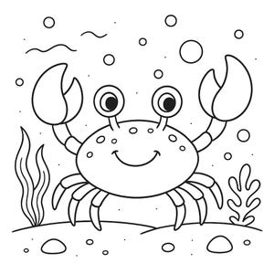 Meerestiere Ausmalbilder für Kinder – 10-seitiges PDF Malbuch zum Ausdrucken – Unterwasser Tiere – Sofortdownload – Kinder Beschäftigung