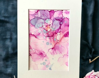 Original Mini Paintings | Alcohol Ink Art | Abstract Floral | Fluid Art | Gifts under 20 | Mother’s Day