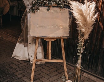 Personalisiertes Willkommensschild zur Hochzeit