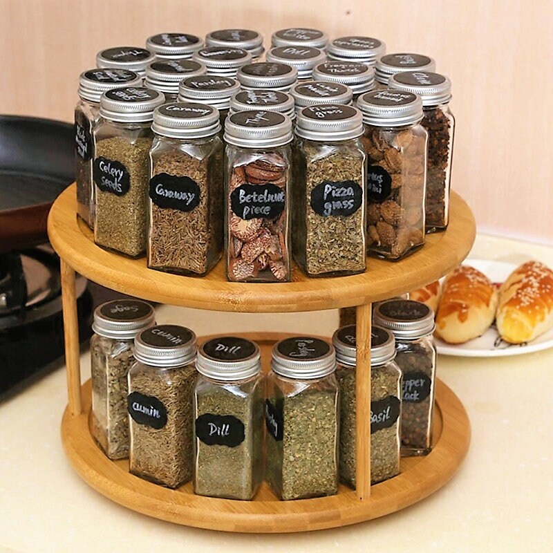 Farmhouse Kitchen Countertop Spice Shelf Rack – Sawyer Custom Crafts