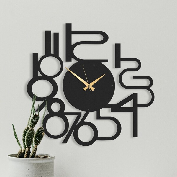 Wall Clock With Numbers Etsy