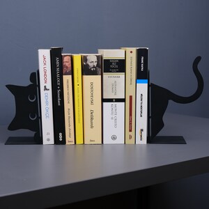 Cute Cat Metal Bookends,  Durable Bookends, Cute Cat Bookend, Gift for Booklovers, Modern Metal Bookends, Cute Cat Book Holder, Buchstütze