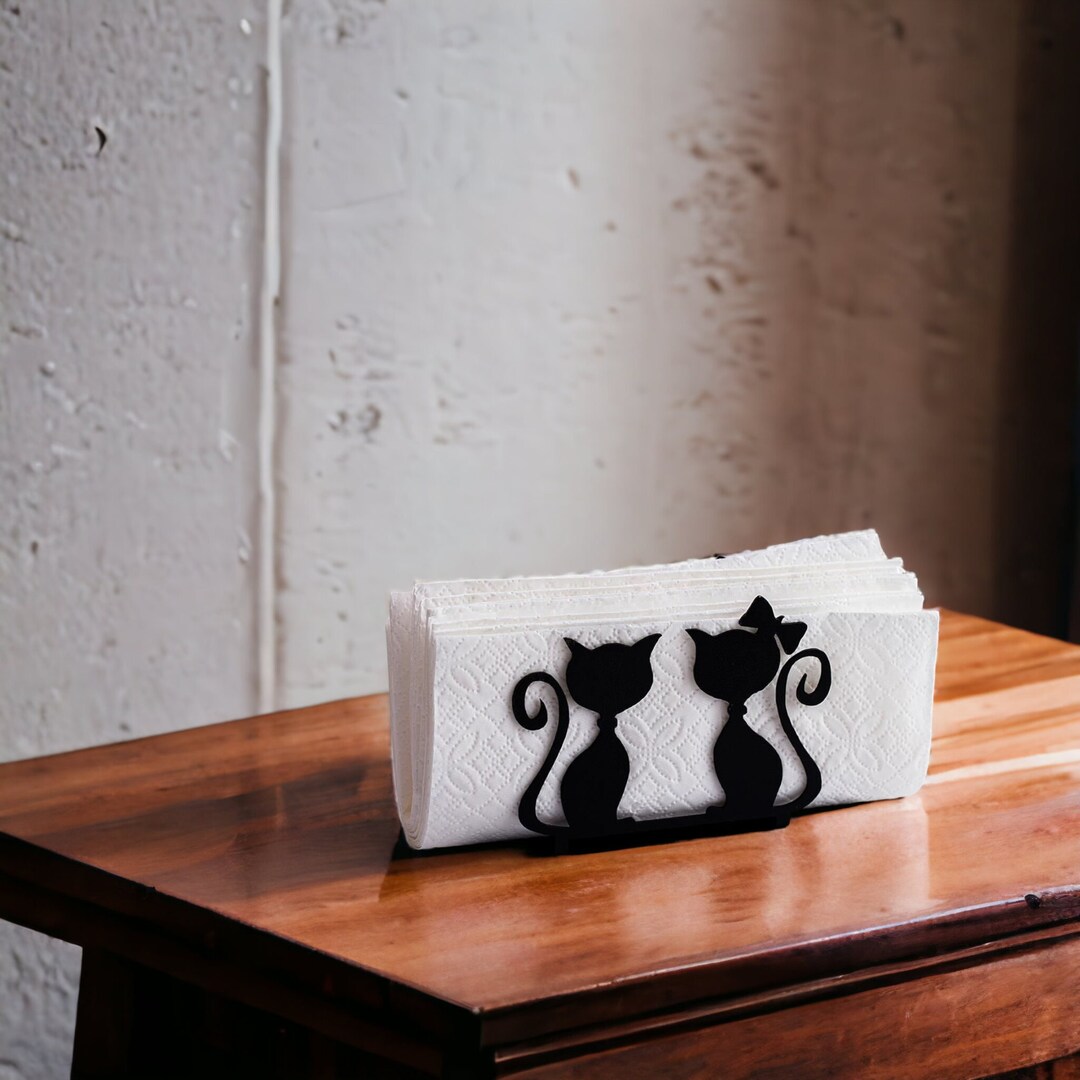 Cute Cat Napkin Holder Metal Kitchen Accessories Dining Etsy