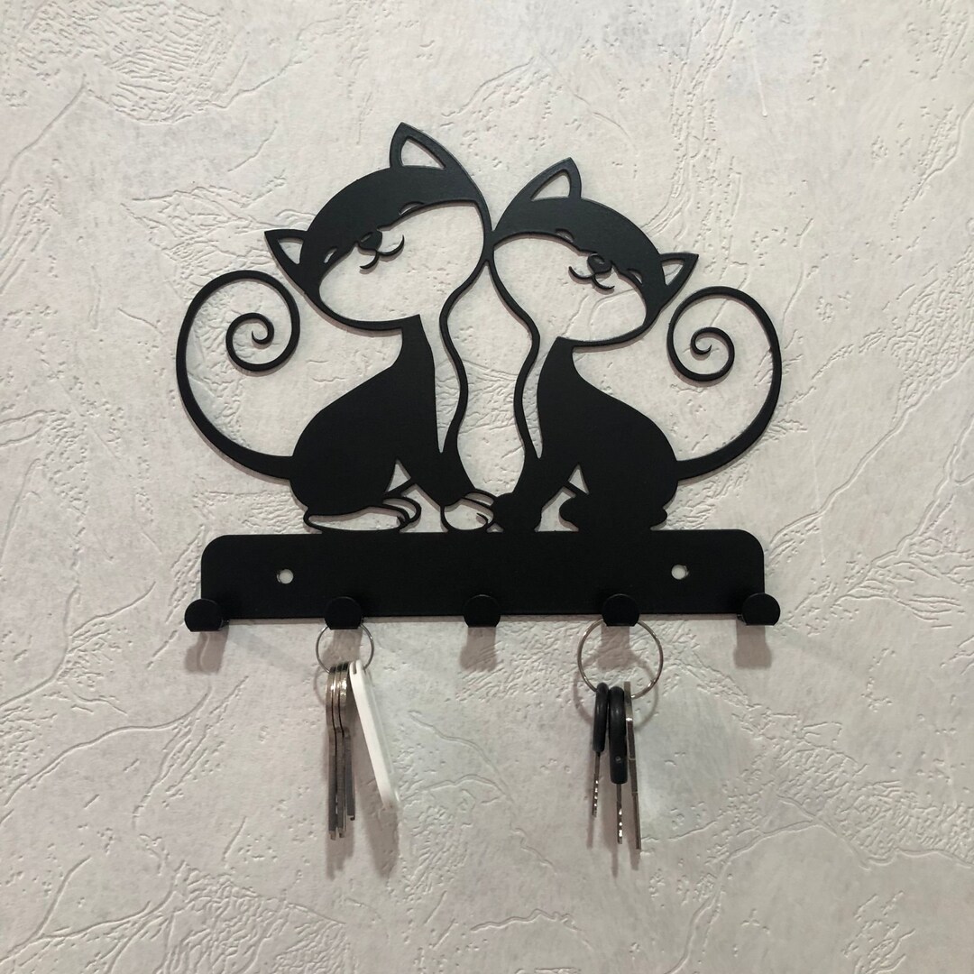 Cute Cat Key Rack Key Holder for Wall Entryway Organizer Etsy