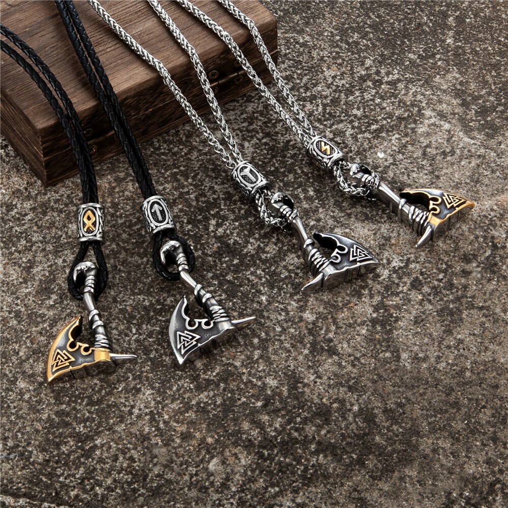 Vikings Ax Necklace Gothic Vikings Axe Pendant Selfdefense Etsy