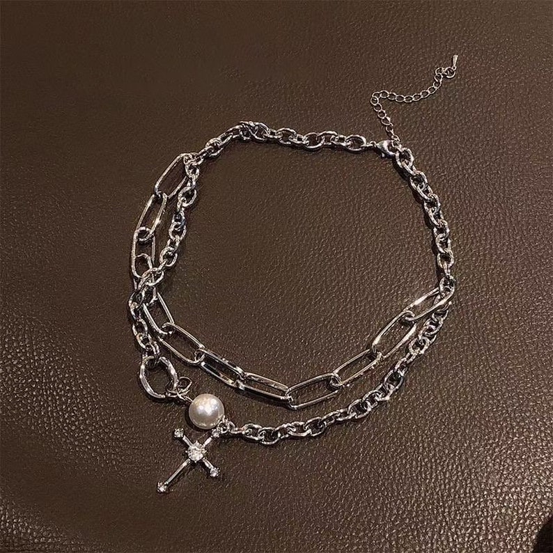 Y2k Cross Necklace 2023 Gothic Zircon Necklace Women Etsy