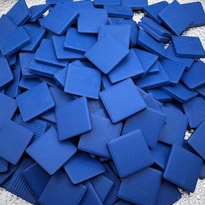 Blue ceramic mosaic tiles for crafting and decorating
