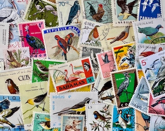 50  Briefmarken aus aller Welt mit Vogel-Motiven,  zum Sammeln oder Basteln