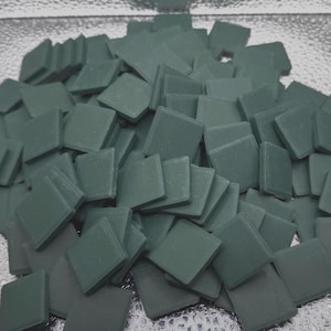 Dark green ceramic mosaic tiles for crafting and decorating