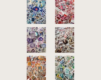 300 Briefmarken farbig sortiert, zum Sammeln oder Basteln