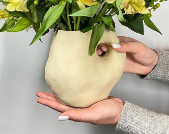 2 colours in a Lava style contemporary ceramic vases | Organic shape
