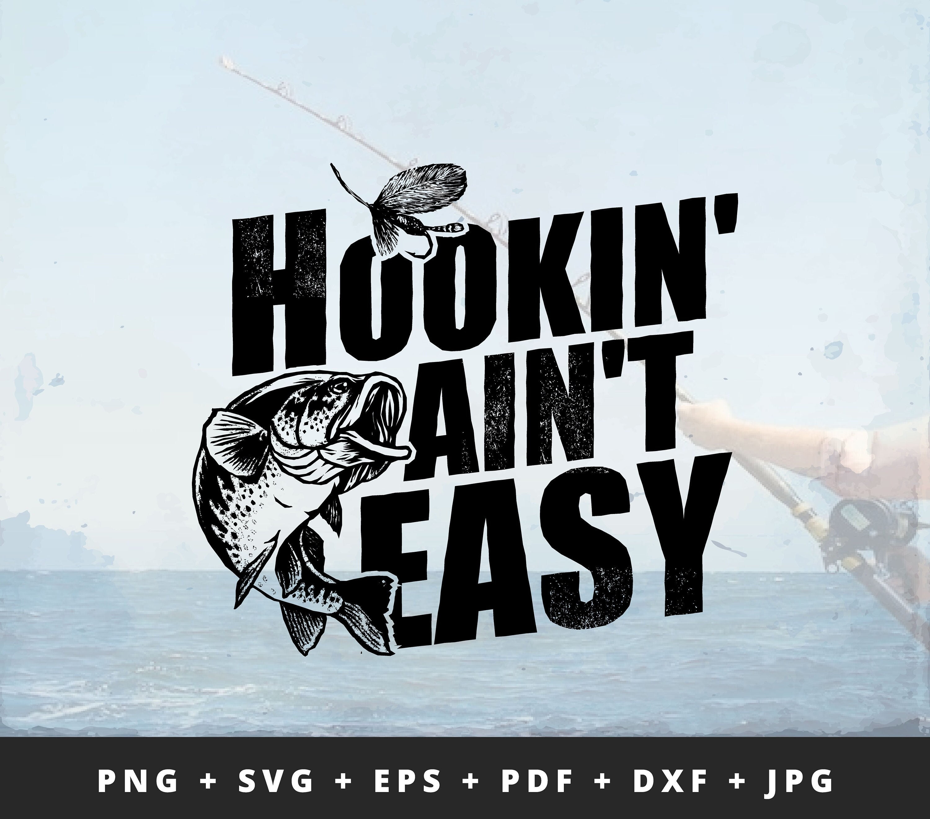 Hookin' Ain't Easy American Flag Tshirt For Fishing Lovers Hookin' Ain't Easy American Flag Tshirt For Fishing Lovers