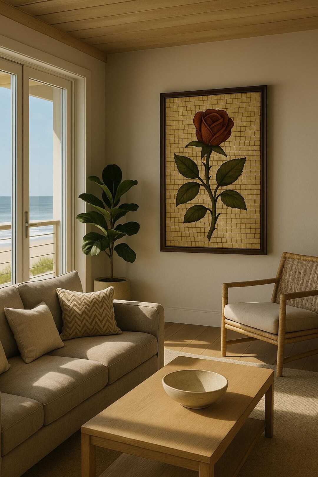Red Rose Mosaic Art | Classical Floral Design | Digital Download Print ...