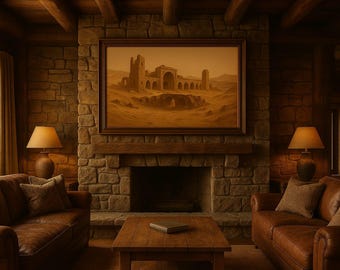 古代砂漠の遺跡のアートプリント：高解像度デジタルダウンロード