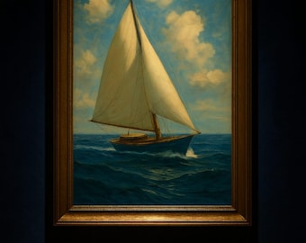 Obraz żaglówki | Klasyczny morski wydruk cyfrowy na ścianę