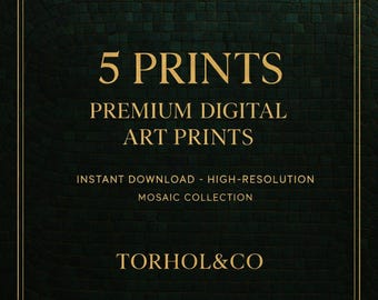 Decorative Mosaic Wall Art – 5 Digital Art Prints (3)