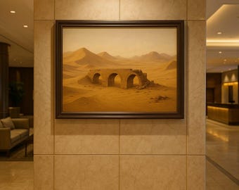 砂漠の石橋アートプリント：古代遺跡の風景（デジタルダウンロード）（高解像度）