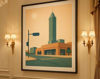 Urban Skyline Print | Minimal Architecture Art Digital Print