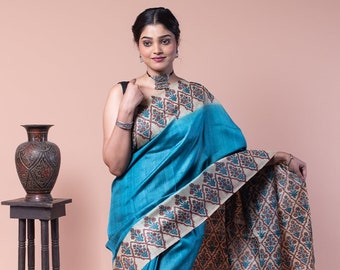 This blue saree is a choice among women to attend parties