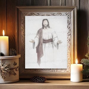 Welcome Jesus Watercolor Painting Print, Inspiring Religious Home Decor, Christ Wall Art, Christian Art, Orthodox Icons, Jesus Nursery Decor