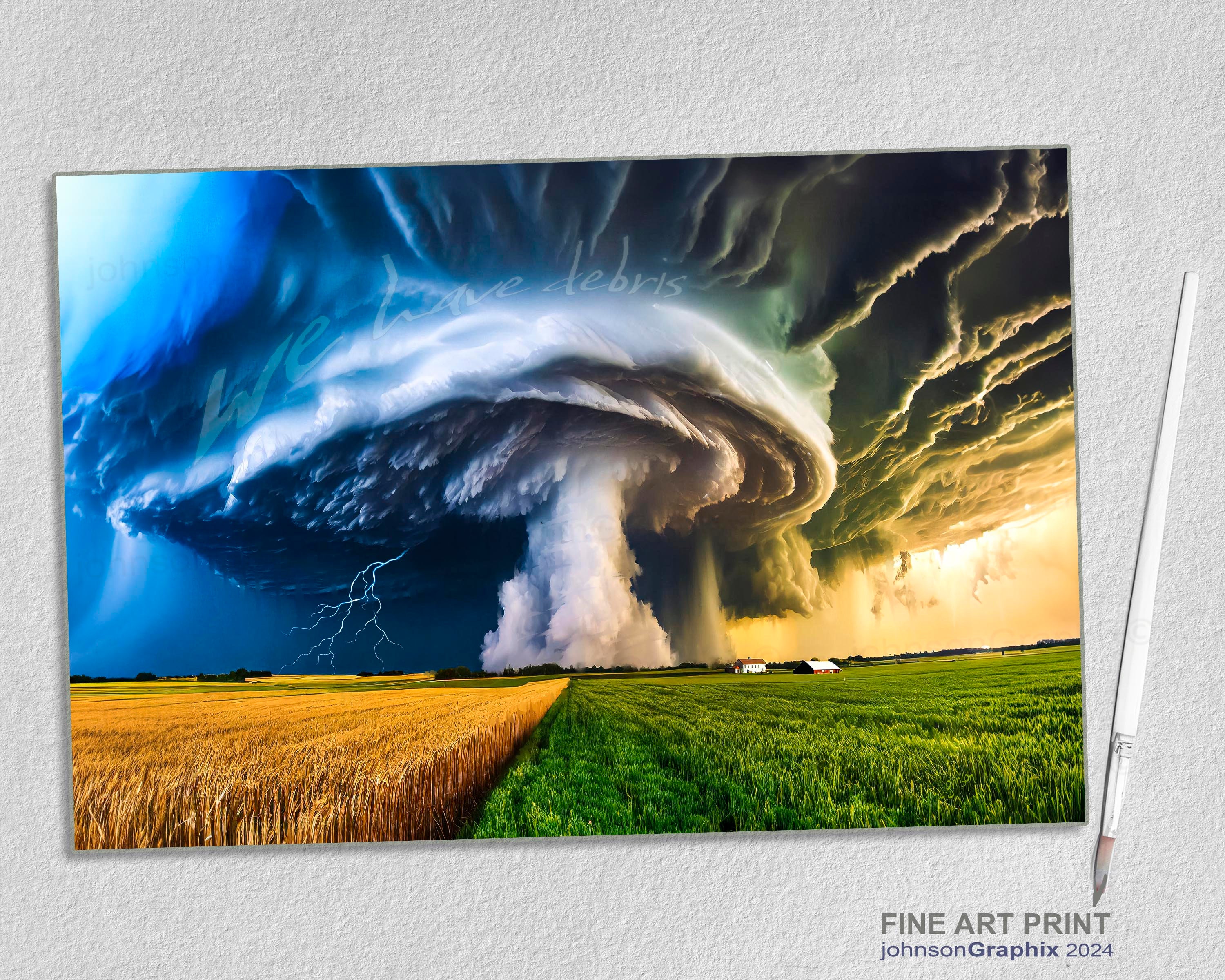 Supercell Tornado Art Print: Storm Chaser Weather Decor - Etsy