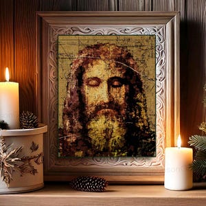 Jesus Christ Art Print: Shroud of Turin Religious Impression