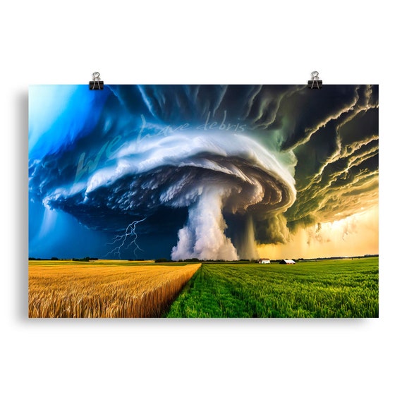Supercell Tornado Art Print: Storm Chaser Weather Decor - Etsy