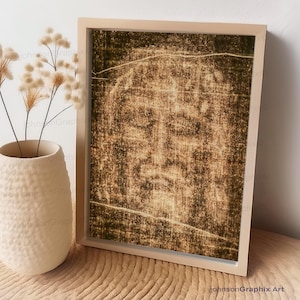 Shroud of Turin Print: Face of Jesus, Religious Christian Art
