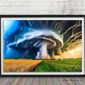 Supercell Tornado Art Print: Storm Chaser Weather Decor