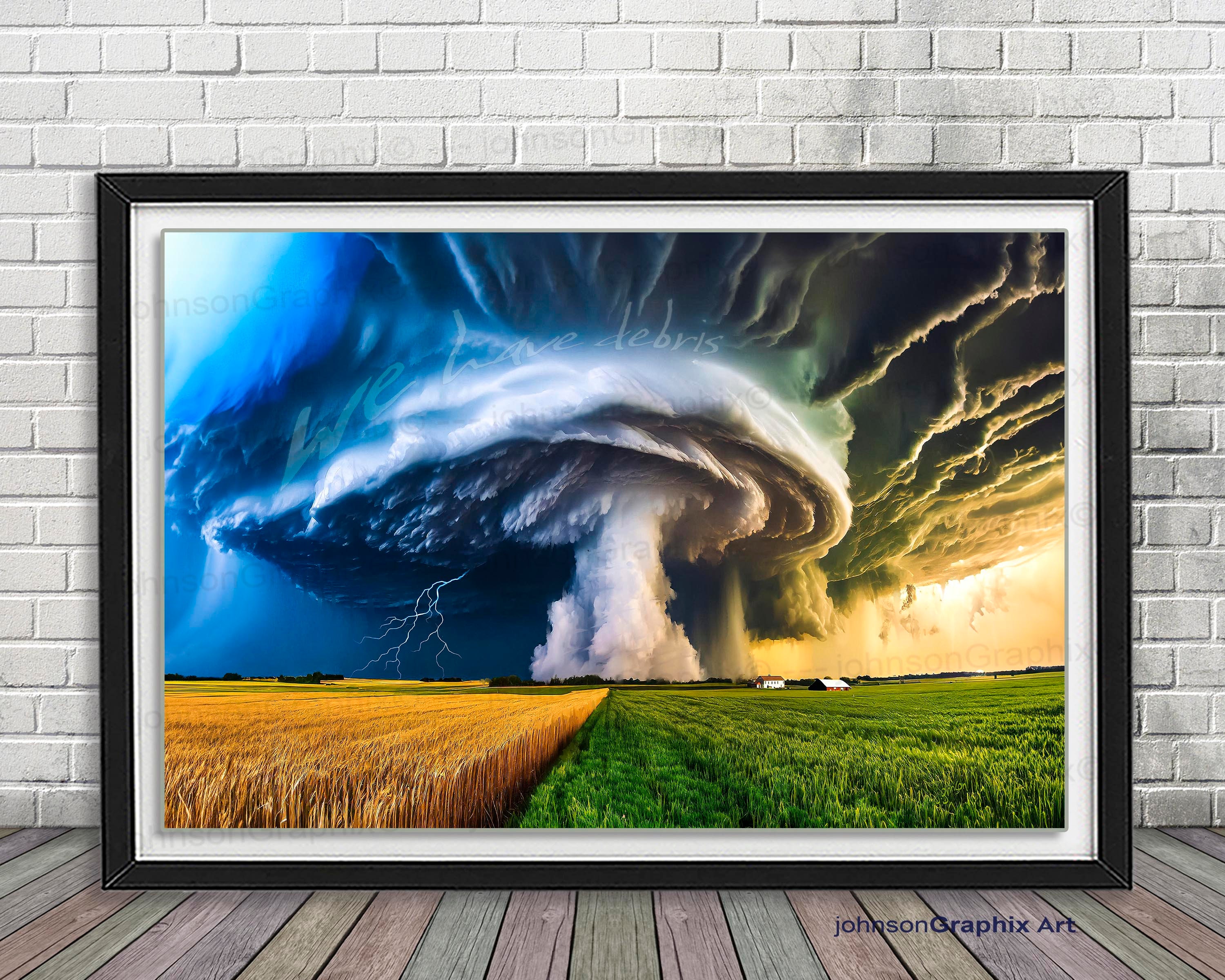Supercell Thunderstorm Print, Storm Cloud Wall Art, Tornado