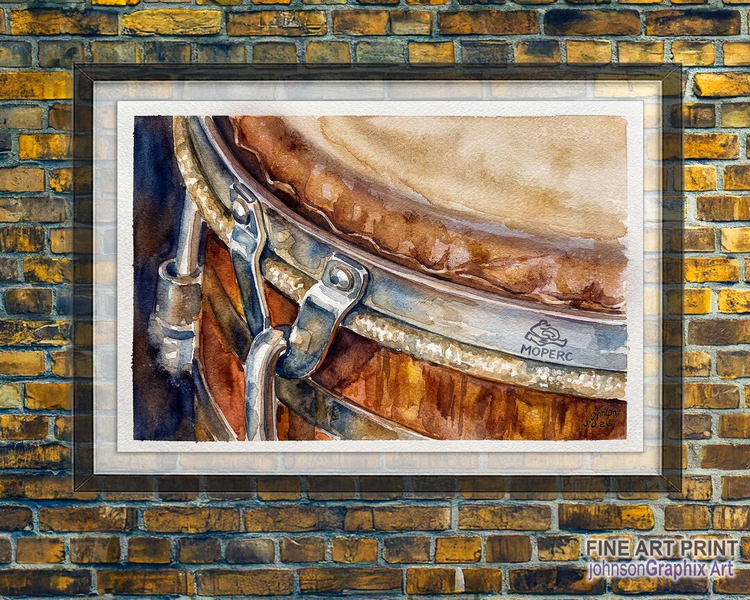 Moperc Conga Drum Watercolor Painting: Abstract Percussion Music Wall ...